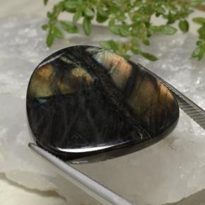 24.99カラットの天然マルチカラースペクトロライト、ファンシーシェイプ、オペーク