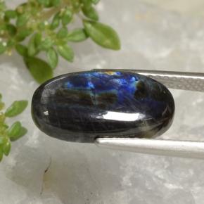 3.52カラットの天然マルチカラースペクトロライト、オーバルカット、オペーク