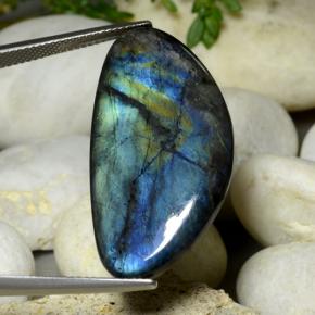 20.62カラットの天然マルチカラースペクトロライト、ファンシーシェイプ、オペーク