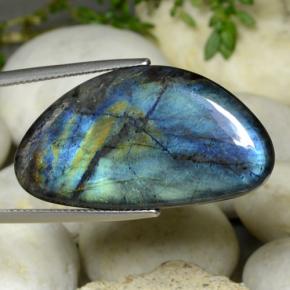 20.62カラットの天然マルチカラースペクトロライト、ファンシーシェイプ、オペーク