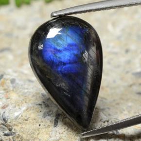 8.15カラットの天然マルチカラースペクトロライト、洋梨の形、オペーク