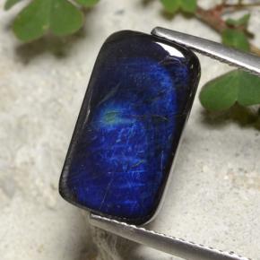 4.98カラットの天然マルチカラースペクトロライト、クッションカット、オペーク