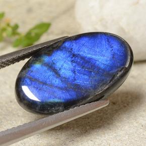 5.19カラットの天然マルチカラースペクトロライト、オーバルカット、オペーク