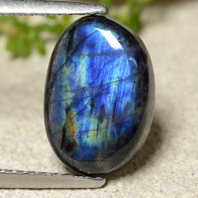 2.95カラットの天然マルチカラースペクトロライト、オーバルカット、オペーク