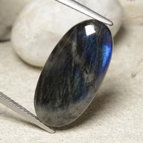 7.34カラットの天然マルチカラースペクトロライト、オーバルカット、オペーク