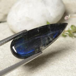 4.92カラットの天然マルチカラースペクトロライト、洋梨の形、オペーク