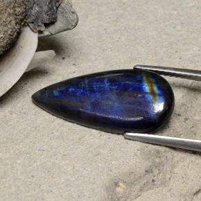 5.40カラットの天然マルチカラースペクトロライト、洋梨の形、オペーク