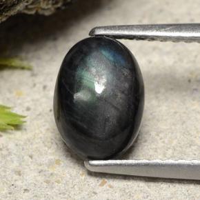 1.49カラットの天然マルチカラースペクトロライト、オーバルカット、オペーク