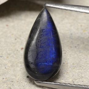 1.74カラットの天然マルチカラースペクトロライト、洋梨の形、オペーク