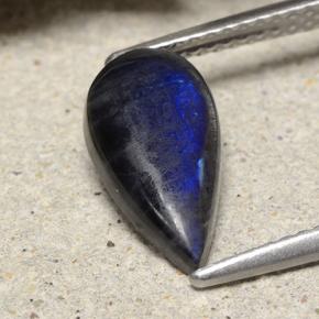 1.74カラットの天然マルチカラースペクトロライト、洋梨の形、オペーク