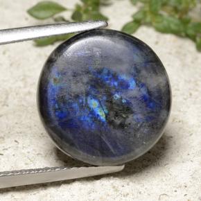 6.72カラットの天然マルチカラースペクトロライト、ラウンドカット、オペーク