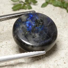 6.72カラットの天然マルチカラースペクトロライト、ラウンドカット、オペーク