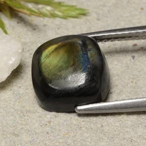 4.12カラットの天然マルチカラースペクトロライト、クッションカット、オペーク