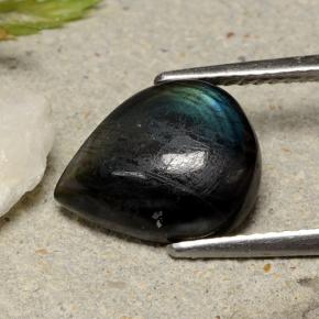 3.05カラットの天然マルチカラースペクトロライト、洋梨の形、オペーク