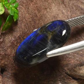 5.07カラットの天然マルチカラースペクトロライト、オーバルカット、オペーク