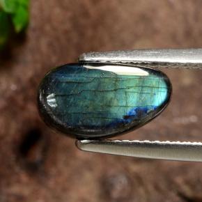 1.95カラットの天然マルチカラースペクトロライト、ファンシーシェイプ、オペーク