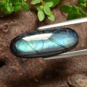 4.18カラットの天然マルチカラースペクトロライト、オーバルカット、オペーク