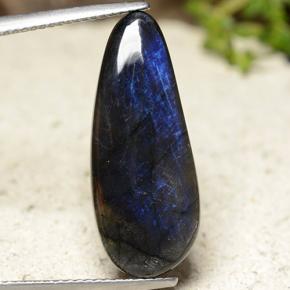 6.86カラットの天然マルチカラースペクトロライト、洋梨の形、オペーク