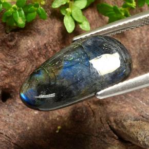 4.56カラットの天然マルチカラースペクトロライト、洋梨の形、オペーク