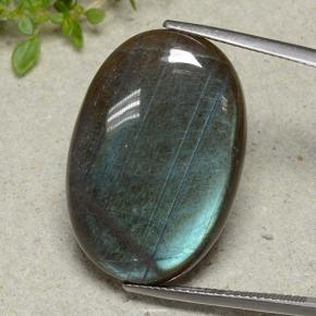 25.53カラットの天然マルチカラースペクトロライト、オーバルカット、オペーク