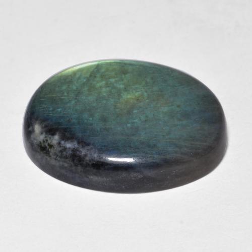 9.42カラットの天然マルチカラースペクトロライト、オーバルカット、オペーク