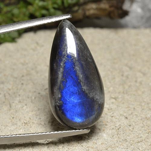 11.45カラットの天然マルチカラースペクトロライト、洋梨の形、オペーク