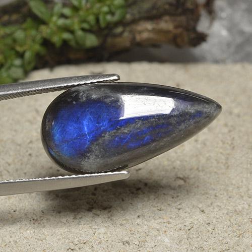 11.45カラットの天然マルチカラースペクトロライト、洋梨の形、オペーク