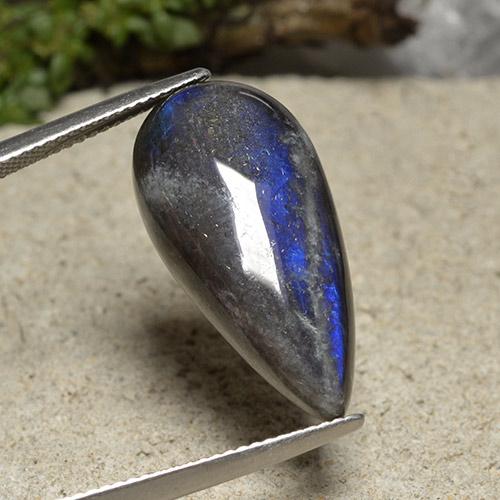 11.45カラットの天然マルチカラースペクトロライト、洋梨の形、オペーク