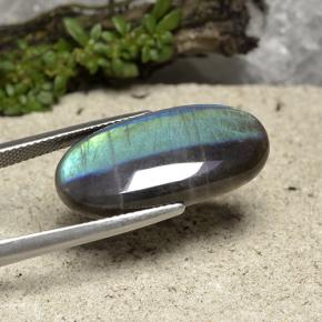 13.14カラットの天然マルチカラースペクトロライト、オーバルカット、半透明