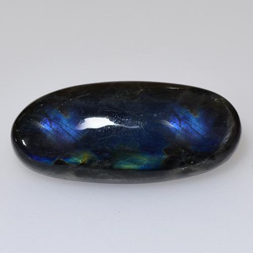 6.05カラットの天然マルチカラースペクトロライト、オーバルカット、オペーク