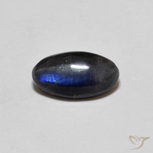 0.77カラットの天然マルチカラースペクトロライト、オーバルカット、オペーク