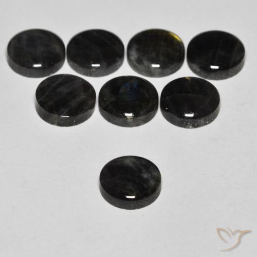 1.62カラットの天然マルチカラースペクトロライト、ラウンドカット、オペーク