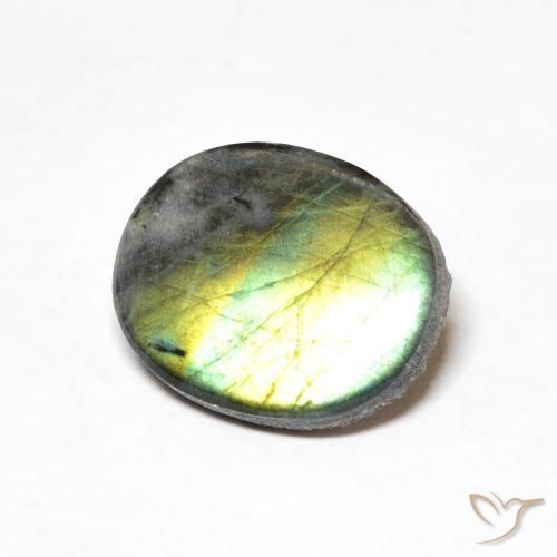 1.83ct 天然 マルチカラー スペクトロライト, 楕円形, オペーク