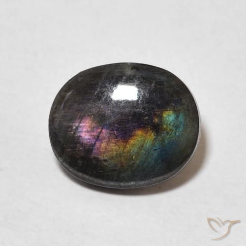 1.96ct 天然 マルチカラー スペクトロライト, 楕円形, オペーク
