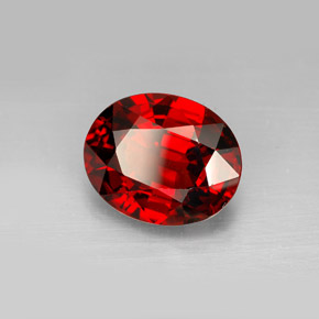 7.03カラットの天然オレンジレッドスペサルティンガーネット（12.5×10.2 mm・オーバルカット）