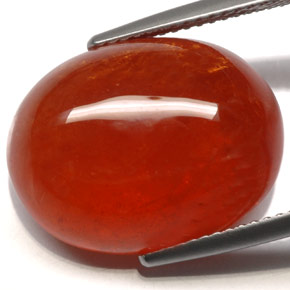 24.88カラットの天然マンダリンオレンジスペサルティンガーネット（18.4×14.1 mm・透明）