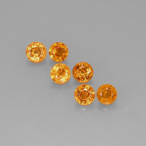 3.70カラットの天然ミディアムオレンジスペサルティンガーネット（4.68 mm・ラウンドカット）
