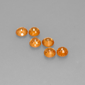 3.70カラットの天然ミディアムオレンジスペサルティンガーネット（4.68 mm・ラウンドカット）