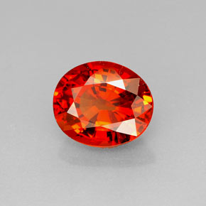 2.89カラットの天然マンダリンオレンジスペサルティンガーネット（8.9×7.6 mm・オーバルカット）