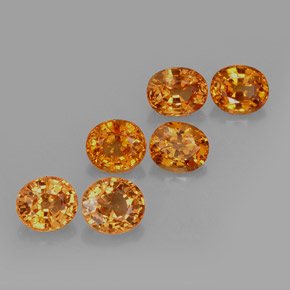 4.85カラットの天然ミディアムオレンジスペサルティンガーネット（5.7×5 mm・オーバルカット）