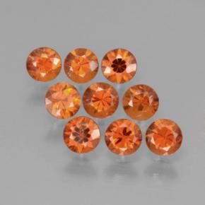 カラットの天然オレンジスペサルティンガーネット（3.35 mm・ラウンドカット）