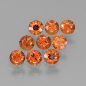 カラットの天然オレンジスペサルティンガーネット（3.35 mm・ラウンドカット）