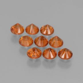 カラットの天然オレンジスペサルティンガーネット（3.35 mm・ラウンドカット）