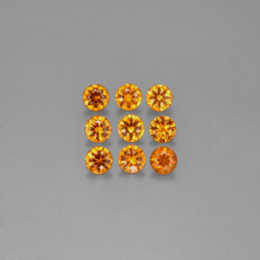 カラットの天然マンダリンオレンジスペサルティンガーネット（3.50 mm・ラウンドカット）