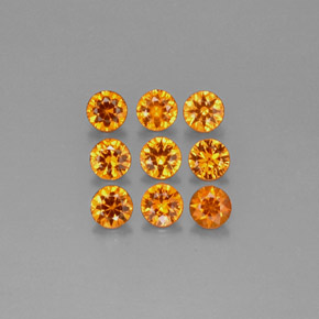 カラットの天然マンダリンオレンジスペサルティンガーネット（3.50 mm・ラウンドカット）