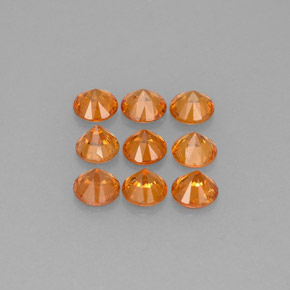 カラットの天然オレンジスペサルティンガーネット（3.21 mm・ラウンドカット）