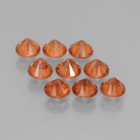 2.58カラットの天然ディープオレンジスペサルティンガーネット（3.82 mm・ラウンドカット）