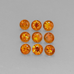 カラットの天然マンダリンオレンジスペサルティンガーネット（3.19 mm・ラウンドカット）
