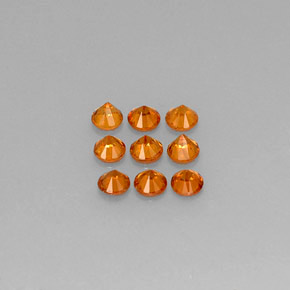 カラットの天然マンダリンオレンジスペサルティンガーネット（3.19 mm・ラウンドカット）