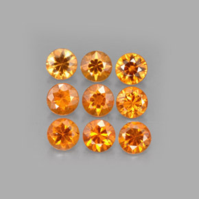 カラットの天然マンダリンオレンジスペサルティンガーネット（3.21 mm・ラウンドカット）